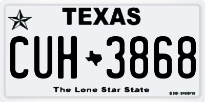 TX license plate CUH3868