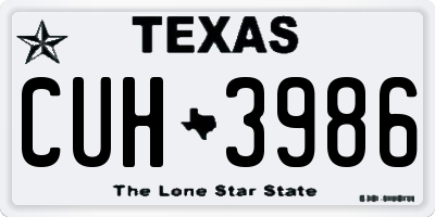 TX license plate CUH3986