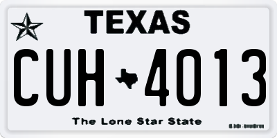 TX license plate CUH4013