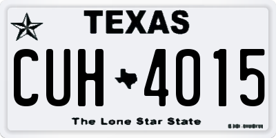 TX license plate CUH4015