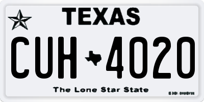 TX license plate CUH4020