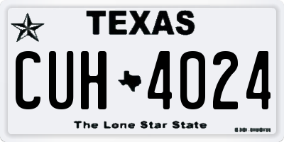 TX license plate CUH4024
