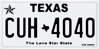 TX license plate CUH4040
