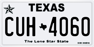 TX license plate CUH4060
