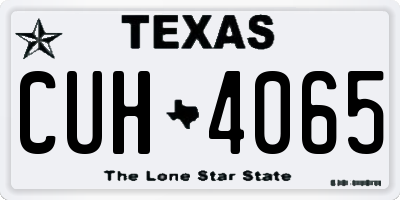 TX license plate CUH4065