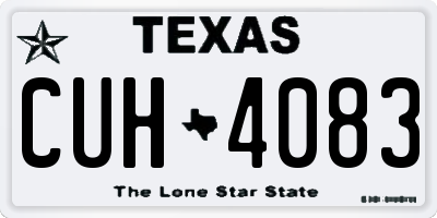 TX license plate CUH4083