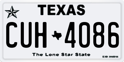 TX license plate CUH4086