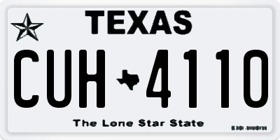 TX license plate CUH4110