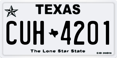 TX license plate CUH4201