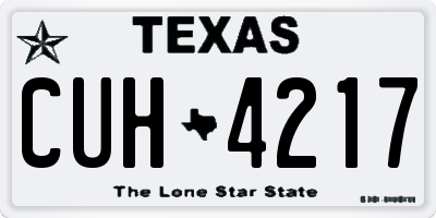 TX license plate CUH4217