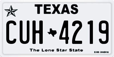 TX license plate CUH4219