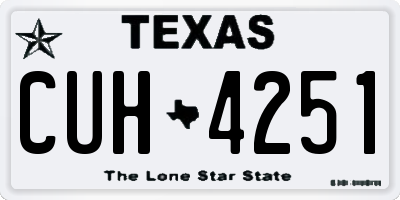 TX license plate CUH4251