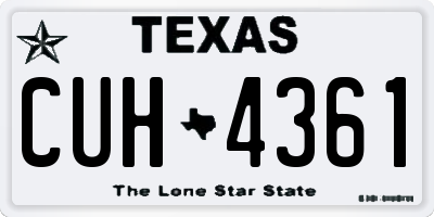 TX license plate CUH4361