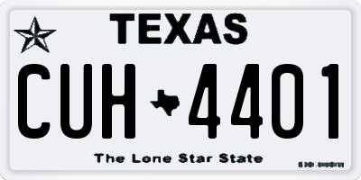 TX license plate CUH4401