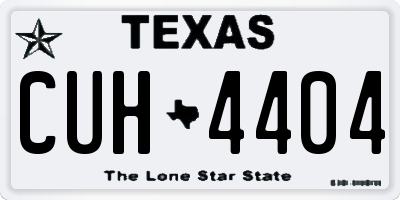 TX license plate CUH4404