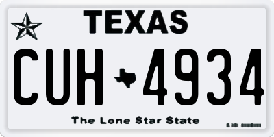 TX license plate CUH4934