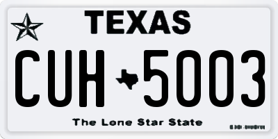 TX license plate CUH5003
