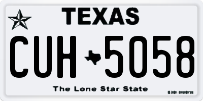 TX license plate CUH5058