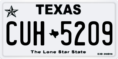 TX license plate CUH5209