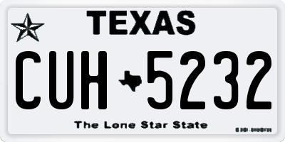 TX license plate CUH5232