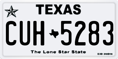TX license plate CUH5283