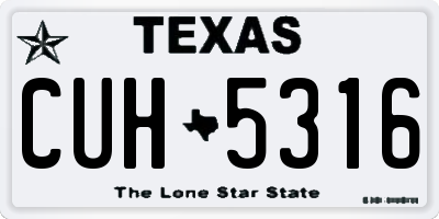 TX license plate CUH5316