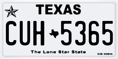 TX license plate CUH5365