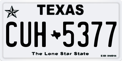 TX license plate CUH5377
