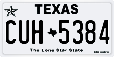 TX license plate CUH5384