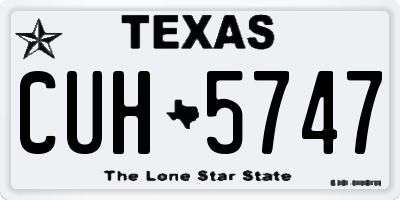 TX license plate CUH5747