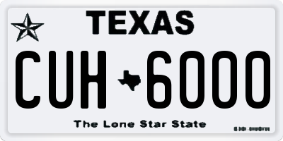 TX license plate CUH6000