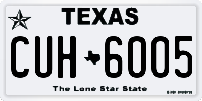 TX license plate CUH6005