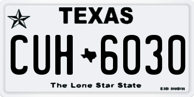 TX license plate CUH6030