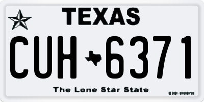 TX license plate CUH6371