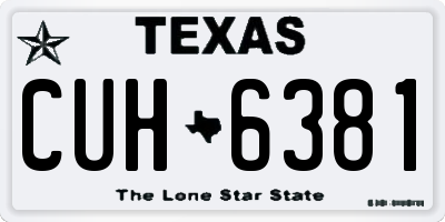 TX license plate CUH6381