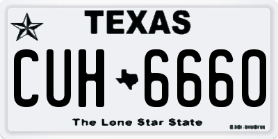 TX license plate CUH6660