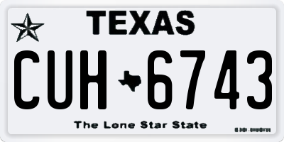 TX license plate CUH6743