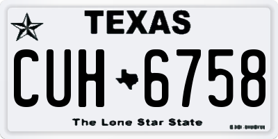 TX license plate CUH6758