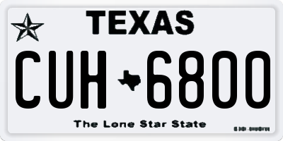 TX license plate CUH6800