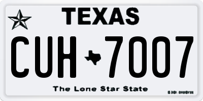 TX license plate CUH7007