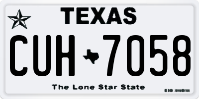 TX license plate CUH7058