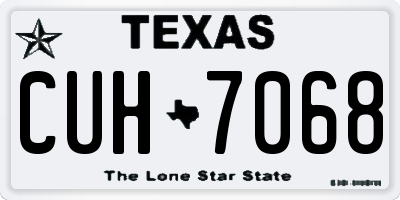 TX license plate CUH7068