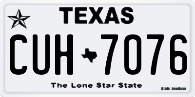 TX license plate CUH7076