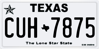 TX license plate CUH7875