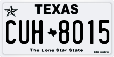 TX license plate CUH8015