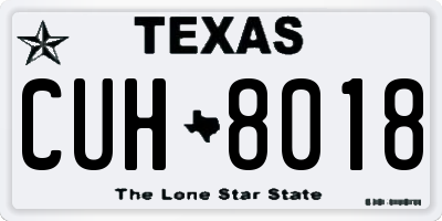 TX license plate CUH8018