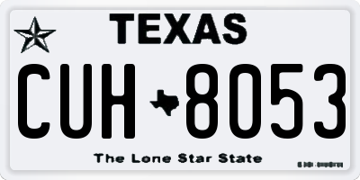 TX license plate CUH8053
