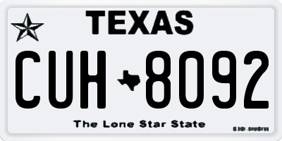 TX license plate CUH8092