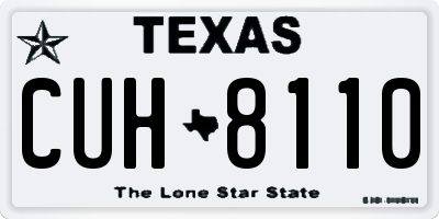 TX license plate CUH8110