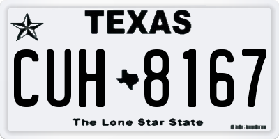 TX license plate CUH8167